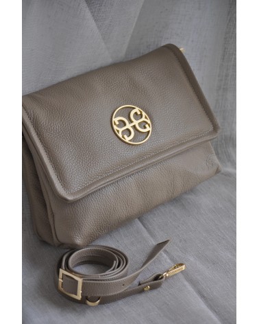 Clelia Δερμάτινη Τσάντα Ώμου - Τaupe