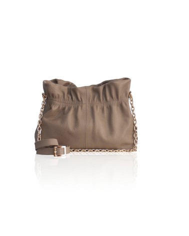 Nefeli Δερμάτινο Pouch - Taupe