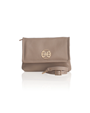 Clelia Δερμάτινη Τσάντα Ώμου - Τaupe