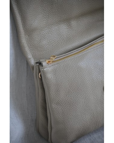 Clelia Δερμάτινη Τσάντα Ώμου - Τaupe